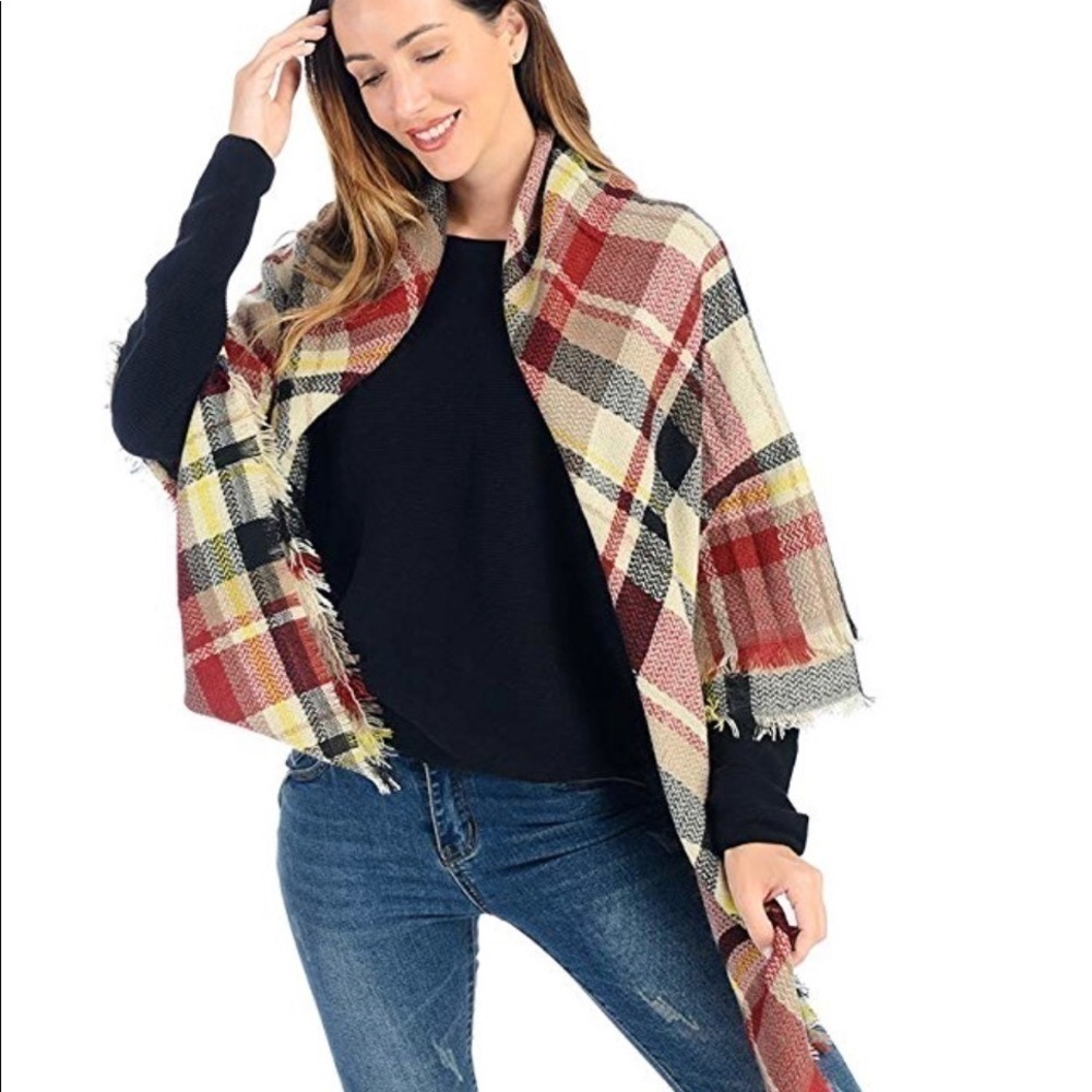 𝅺OVER sized plaid scarf shawl